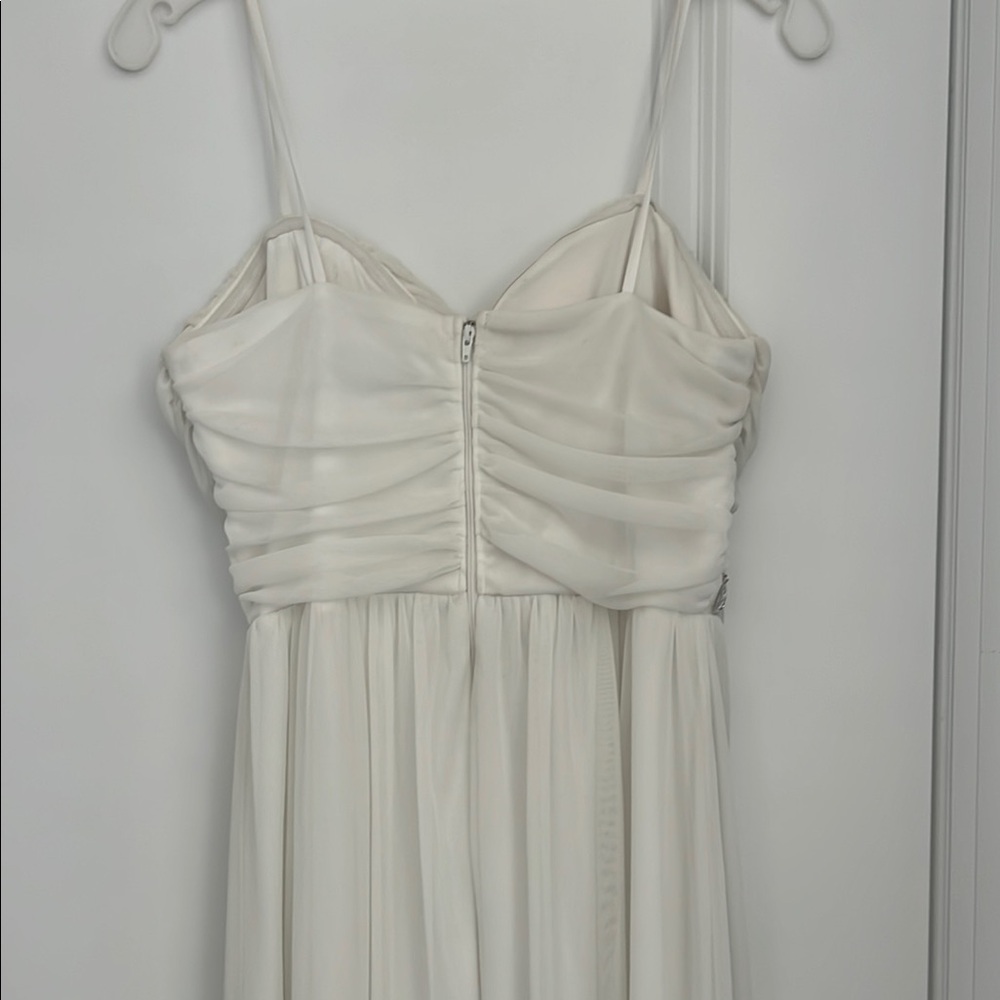 City Triangles Cream Sequin Ruched Gown - Picture 6 of 12